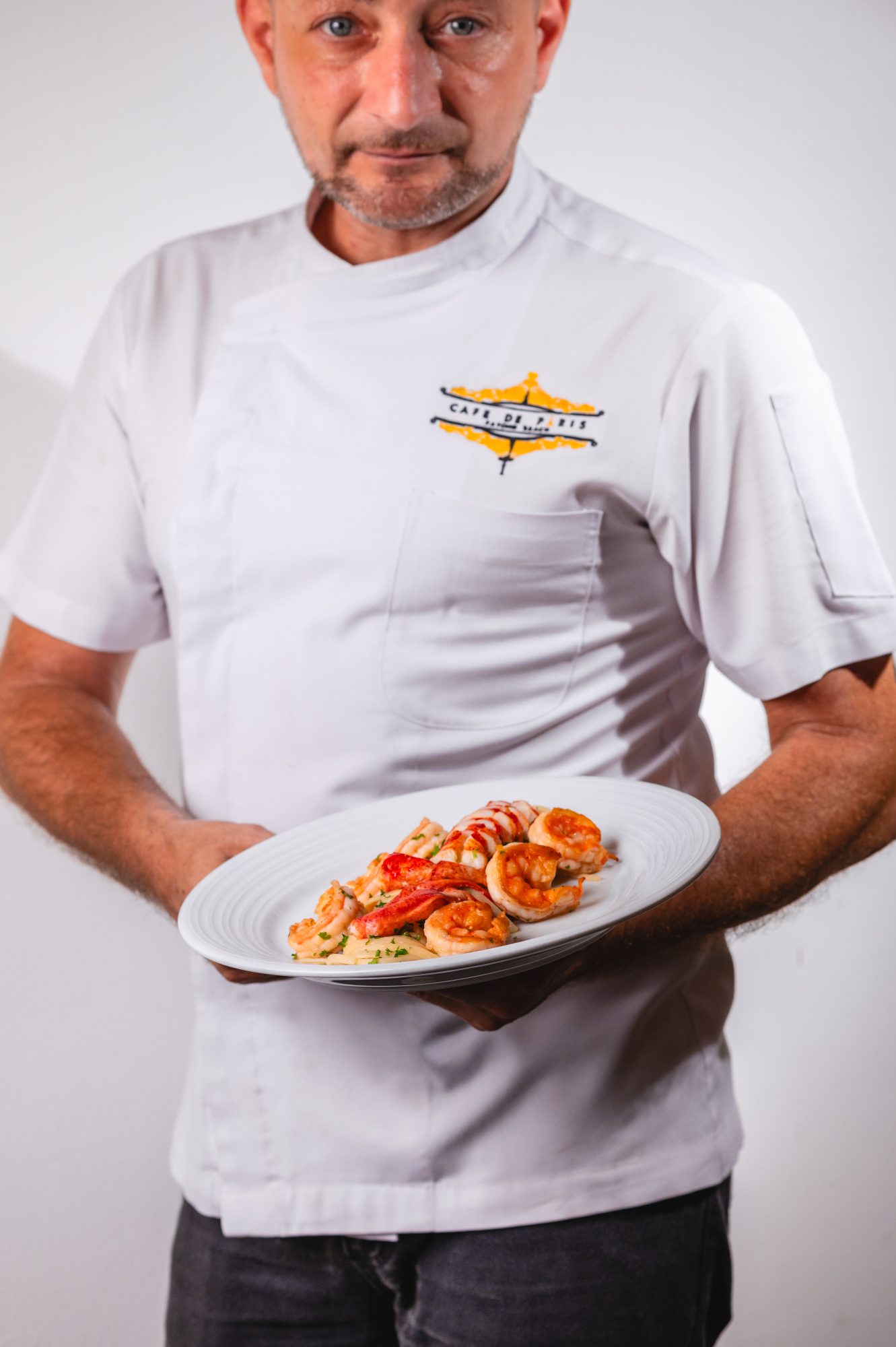 Le V Restaurant Patong Seaview French Restaurant in Patong, Phuket 83150 Thailand Lobster Pasta And Shrimps, Cognac Lobster Sauce