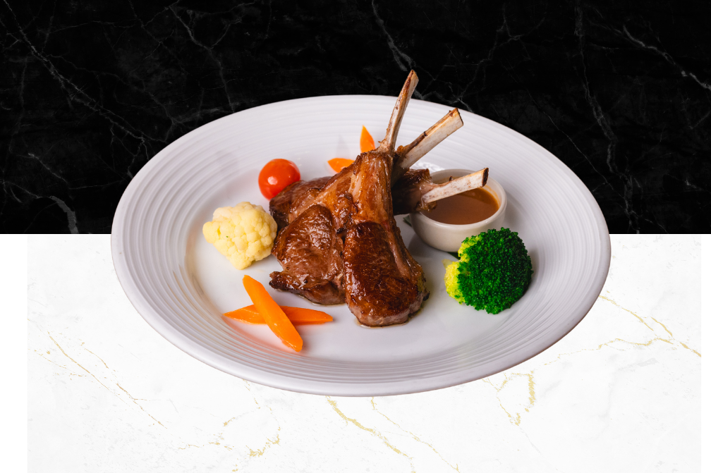 Le V Restaurant Patong Seaview French Restaurant in Patong, Phuket 83150 Thailand Roasted Lamb Filet, Rosemary Sauce
