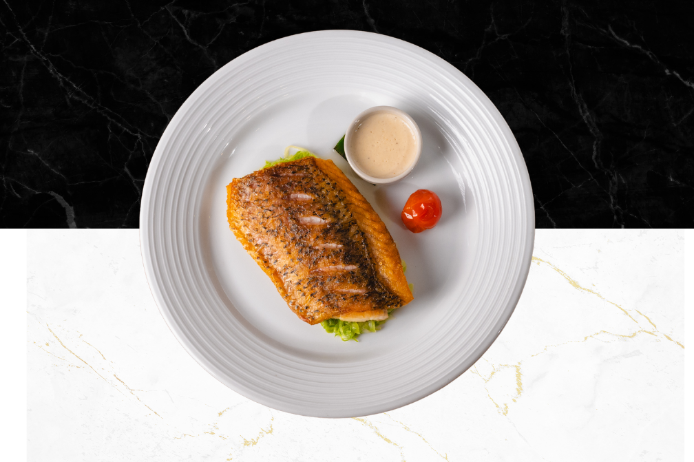 Le V Restaurant Patong Seaview French Restaurant in Patong, Phuket 83150 Thailand Seabass Fillet With Lemon Dill Sauce